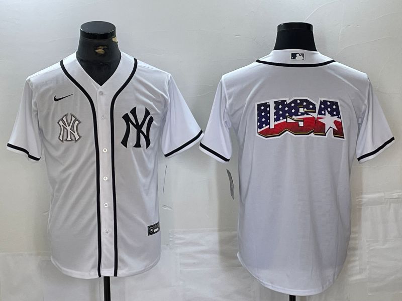Men New York Yankees Blank White Third generation joint name Nike 2024 MLB Jersey style 20
